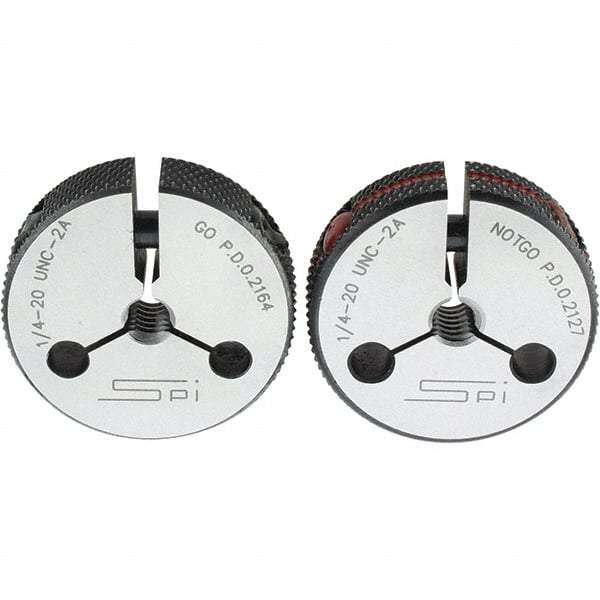 SPI - Ring Thread Go/No Gages Go/No Go: Go; No Go Thread Size: 1/4-20 - Apex Tool & Supply