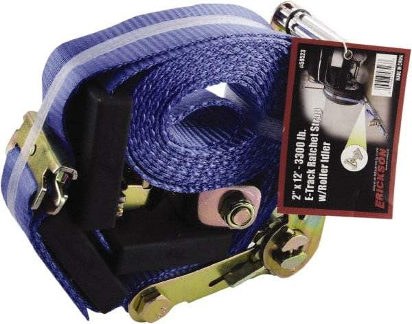 Erickson Manufacturing - 12' Long x 2" Wide, 6,000 Lb Basket Capacity, Polyester & Steel Web Sling - Yellow - Apex Tool & Supply