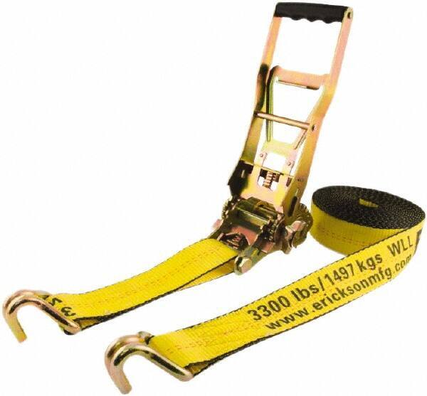 Erickson Manufacturing - 30' Long x 2" Wide, 10,000 Lb Basket Capacity, Polyester & Steel Web Sling - Yellow - Apex Tool & Supply