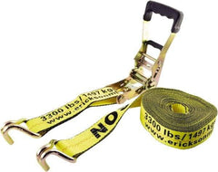 Erickson Manufacturing - 27' Long x 2" Wide, 10,000 Lb Basket Capacity, Polyester & Steel Web Sling - Yellow - Apex Tool & Supply