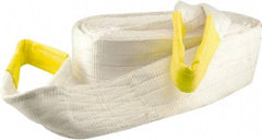 Erickson Manufacturing - 30' Long x 8" Wide, 100,000 Lb Basket Capacity, Polyester Blend Web Sling - White - Apex Tool & Supply