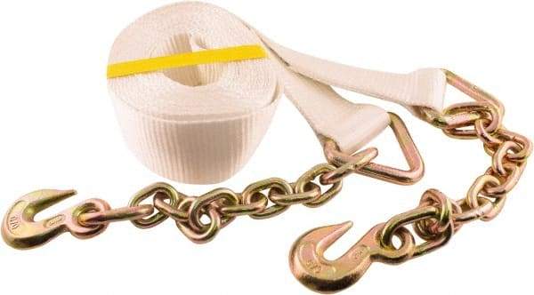 Erickson Manufacturing - 25' Long x 2" Wide, 10,000 Lb Basket Capacity, Polyester Blend Web Sling - White - Apex Tool & Supply