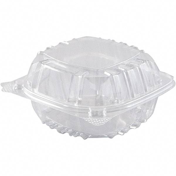 DART - 6 x 5-13/64" Hinged-Lid Plastic Containers - Clear - Apex Tool & Supply