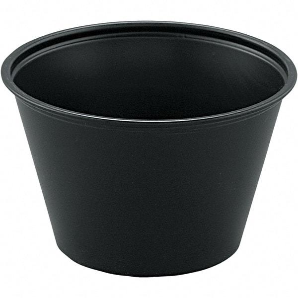 Solo - 4 oz Polystyrene Portion Cups - Black - Apex Tool & Supply