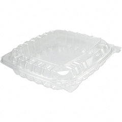 DART - 8-5/16 x 8-5/16 x 2" Plastic Hinged Container - Clear - Apex Tool & Supply