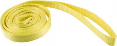 Erickson Manufacturing - 8' Long x 1" Wide, 2,100 Lb Vertical Capacity, Polyester Web Sling - 1,680 Lb Choker Capacity, Yellow - Apex Tool & Supply