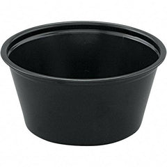 Solo - 2 oz Polystyrene Portion Cups - Black - Apex Tool & Supply