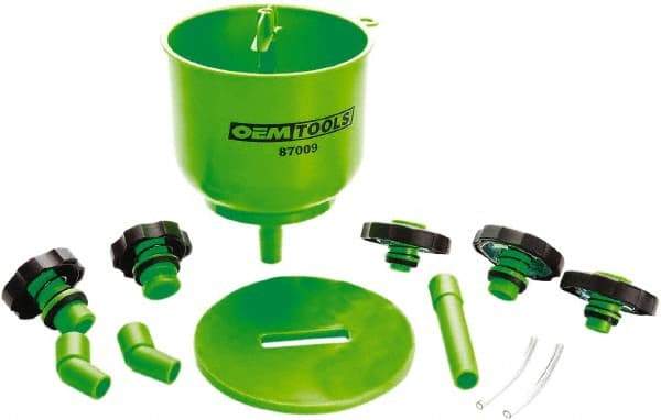 OEM Tools - 16 oz Capacity Plastic Funnel Set - Green - Apex Tool & Supply
