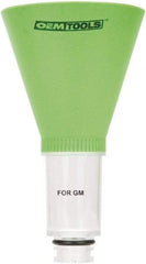 OEM Tools - 16 oz Capacity Plastic Funnel - 5" Mouth OD, 3-3/4" Straight Spout, Green & Clear - Apex Tool & Supply