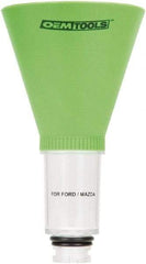 OEM Tools - 16 oz Capacity Plastic Funnel - 5" Mouth OD, 3-3/4" Straight Spout, Green & Clear - Apex Tool & Supply