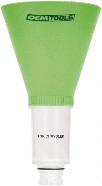 OEM Tools - 16 oz Capacity Plastic Funnel - 5" Mouth OD, 3-3/4" Straight Spout, Green & Clear - Apex Tool & Supply