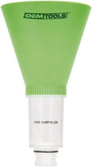 OEM Tools - 16 oz Capacity Plastic Funnel - 5" Mouth OD, 3-3/4" Straight Spout, Green & Clear - Apex Tool & Supply