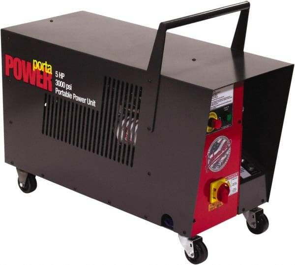 Edwards Manufacturing - 5 hp, 2,750 Max psi, 3.5 GPM, Hydraulic Power Unit - 7 Gal Tank, 37-1/2" Long x 15-1/4" Wide x 31-1/4" High, 3 Phase, 230 Volt, 14 Amp - Apex Tool & Supply