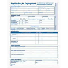 TOPS - 25 Sheet, 17 x 11", Employment Application Form - Purple & White - Apex Tool & Supply