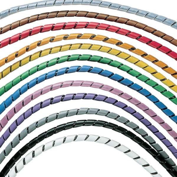 Panduit - Black Polyethylene Spiral Bundling Cable Sleeve - 100' Coil Length, 0.38" Min Bundle Diam - Apex Tool & Supply