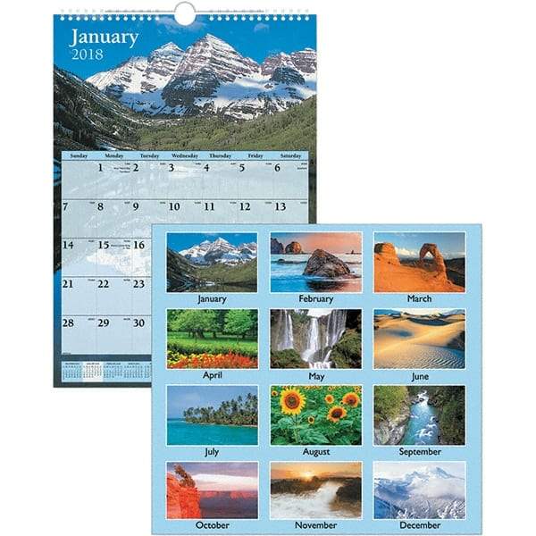 AT-A-GLANCE - 12 Sheet, 12 x 17", Wall Calendar - Scenic - Apex Tool & Supply