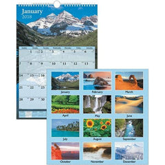 AT-A-GLANCE - 12 Sheet, 12 x 17", Wall Calendar - Scenic - Apex Tool & Supply