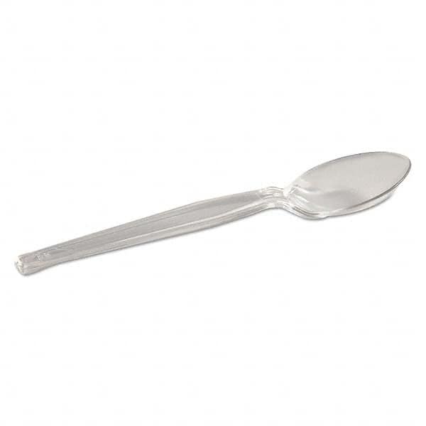 Dixie - Plastic Cutlery, Heavyweight Teaspoon, Crystal Clear, 6", 1000/Carton - Apex Tool & Supply