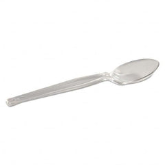Dixie - Plastic Cutlery, Heavyweight Teaspoon, Crystal Clear, 6", 1000/Carton - Apex Tool & Supply