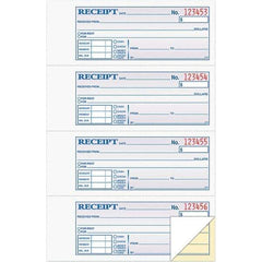 TOPS - 200 Sheet, 7-1/8 x 2-3/4", Receipt Book - Blue, White & Yellow - Apex Tool & Supply
