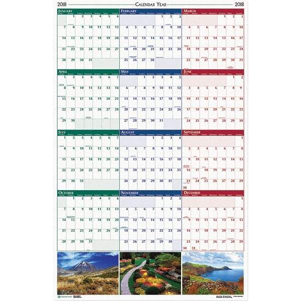 House of Doolittle - 1 Sheet, 24 x 37", Erasable Wall Calendar - Earthscapes Nature - Apex Tool & Supply
