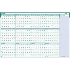 House of Doolittle - 1 Sheet, 24 x 37", Erasable Wall Calendar - White & Teal - Apex Tool & Supply