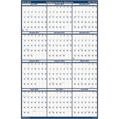 House of Doolittle - 1 Sheet, 24 x 37", Erasable Wall Calendar - Blue & Gray - Apex Tool & Supply