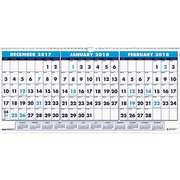 House of Doolittle - 4 Sheet, 23-1/2 x 12", Wall Calendar - Apex Tool & Supply