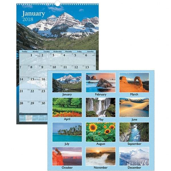 AT-A-GLANCE - 12 Sheet, 15-1/2 x 22-3/4", Wall Calendar - Scenic - Apex Tool & Supply