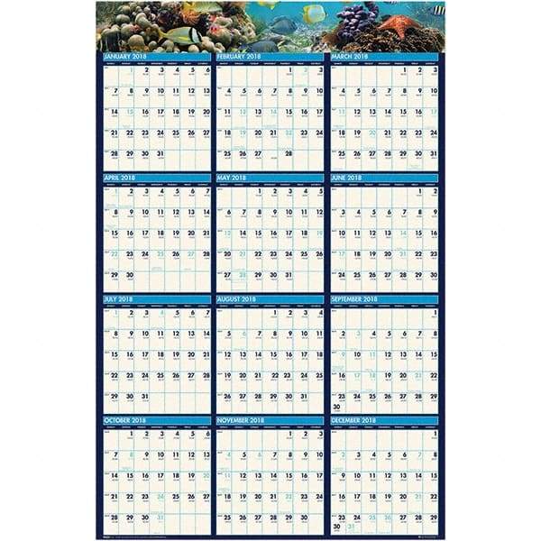 House of Doolittle - 1 Sheet, 24 x 37", Erasable Wall Calendar - Apex Tool & Supply