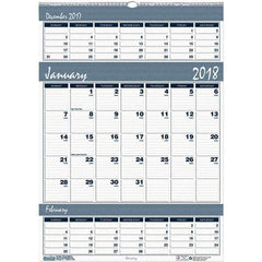 House of Doolittle - 12 Sheet, 12 x 17", Wall Calendar - Blue & Gray - Apex Tool & Supply