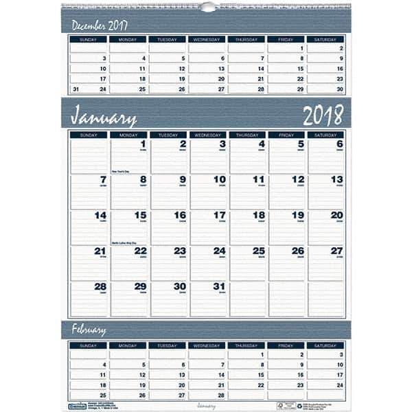 House of Doolittle - 12 Sheet, 15-1/2 x 22", Wall Calendar - Blue & Gray - Apex Tool & Supply