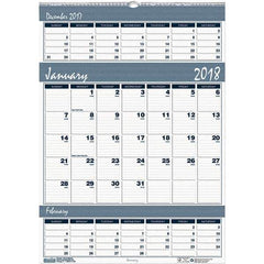 House of Doolittle - 12 Sheet, 15-1/2 x 22", Wall Calendar - Blue & Gray - Apex Tool & Supply