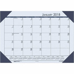 House of Doolittle - 12 Sheet, 22 x 17", Desk Pad Calendar - Ocean Blue - Apex Tool & Supply
