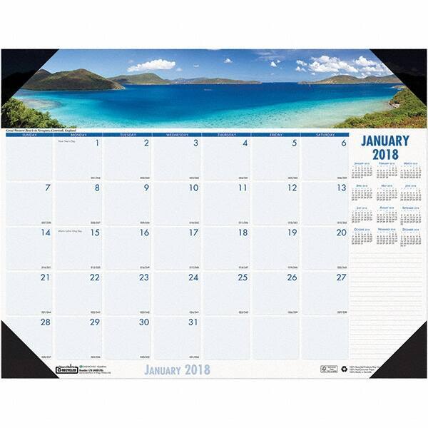 House of Doolittle - 12 Sheet, 22 x 17", Desk Pad Calendar - Coastlines - Apex Tool & Supply