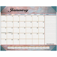 AT-A-GLANCE - 12 Sheet, 22 x 17", Desk Pad Calendar - Marble Burgundy - Apex Tool & Supply