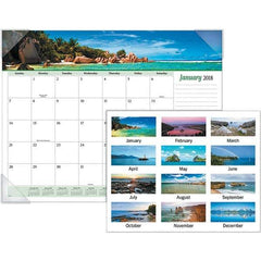 AT-A-GLANCE - 12 Sheet, 22 x 17", Desk Pad Calendar - Seascapes - Apex Tool & Supply