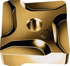 Walter - SNEF120408 D67 Grade WKP35G Carbide Milling Insert - TiAlN/TiN Finish, 4.76mm Thick, 1/2" Inscribed Circle, 0.8mm Corner Radius - Apex Tool & Supply