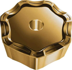 Walter - XNHF070508 D27 Grade WKP35G Carbide Milling Insert - TiAlN/TiN Finish, 5.8mm Thick, 14.5mm Inscribed Circle, 0.8mm Corner Radius - Apex Tool & Supply