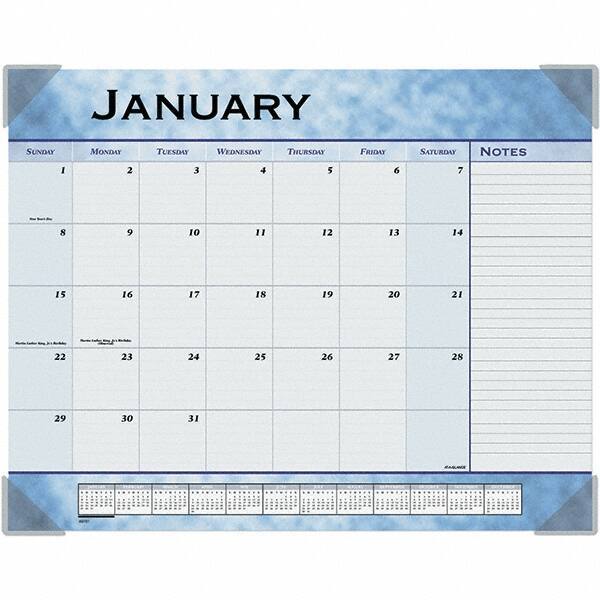 AT-A-GLANCE - 12 Sheet, 22 x 17", Desk Pad Calendar - Slate Blue - Apex Tool & Supply