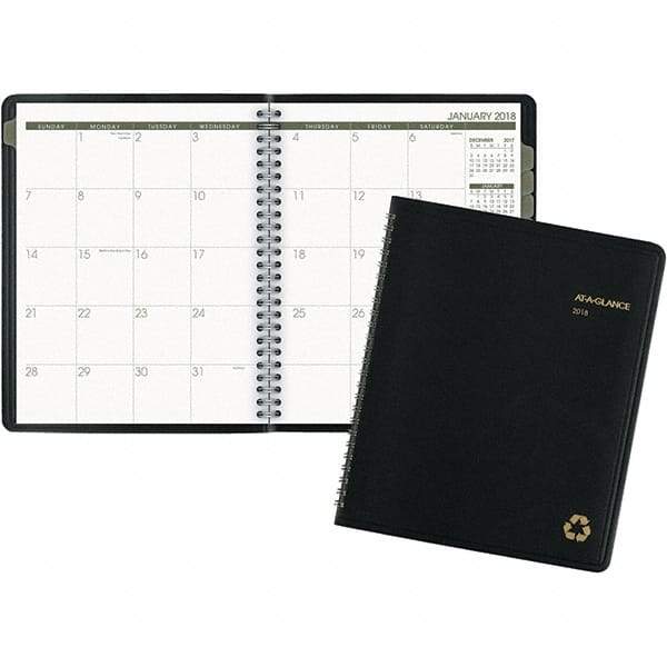AT-A-GLANCE - 24 Sheet, 6-7/8 x 8-3/4", Monthly Planner - Black - Apex Tool & Supply
