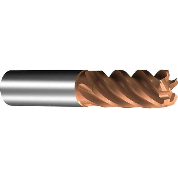 Sandvik Coromant - 8mm, 5 Flute, Solid Carbide, 0.5mm Corner Chamfer End Mill - 42° Helix, 18mm LOC - Apex Tool & Supply