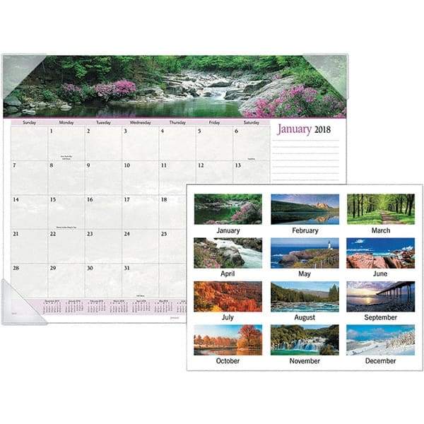 AT-A-GLANCE - 12 Sheet, 22 x 17", Desk Pad Calendar - Landscapes - Apex Tool & Supply