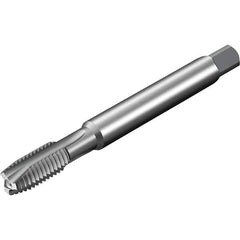 Sandvik Coromant - 3 Flute, AlCrN Finish, Powdered Metal High Speed Steel Spiral Point Tap - Plug Chamfer, 20mm Thread Length, 10mm Shank Diam, 6HX Class of Fit - Exact Industrial Supply