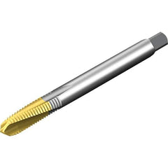 Sandvik Coromant - 4 Flute 6HX Spiral Flute Tap - Powdered Metal High Speed Steel, TiN Finish - Apex Tool & Supply