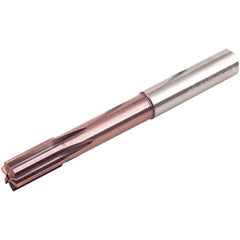 Iscar - 5mm Solid Carbide 4 Flute Chucking Reamer - Straight Flute, 6mm Straight Shank, 12mm Flute Length, 76mm OAL - Apex Tool & Supply