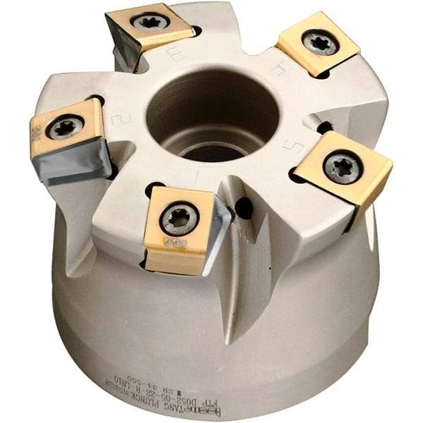 Iscar - 5 Inserts, 2" Cutter Diam, 0.071" Max Depth of Cut, Indexable High-Feed Face Mill - 3/4" Arbor Hole Diam, 1.57" High, FTP-LN10 Toolholder, LNHT 1006 Inserts, Series Helitang - Apex Tool & Supply