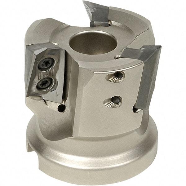 Iscar - 6 Inserts, 3" Cut Diam, 0.709" Arbor Diam, 0.709" Max Depth of Cut, Indexable Square-Shoulder Face Mill - 0/90° Lead Angle, 2" High, HP AD.. 1906 Insert Compatibility, Series Heliplus - Apex Tool & Supply