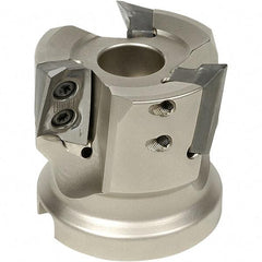 Iscar - 25mm Cut Diam, 0.059" Max Depth, 24mm Shank Diam, Cylindrical Shank Indexable High-Feed End Mill - Screw Holding Method, FF WOMT/WOCT, FF WOMW Insert, FF EW Toolholder, Through Coolant - Apex Tool & Supply