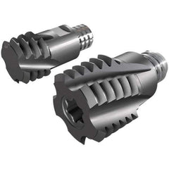 Iscar - MT-UN-MM Grade IC908 Carbide Thread Milling Tip Insert - TiAlN Finish, 5 Flutes, 16mm Cutting Diam, 11.3mm Depth of Cut, 19mm Extension - Apex Tool & Supply